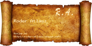 Roder Atlasz névjegykártya